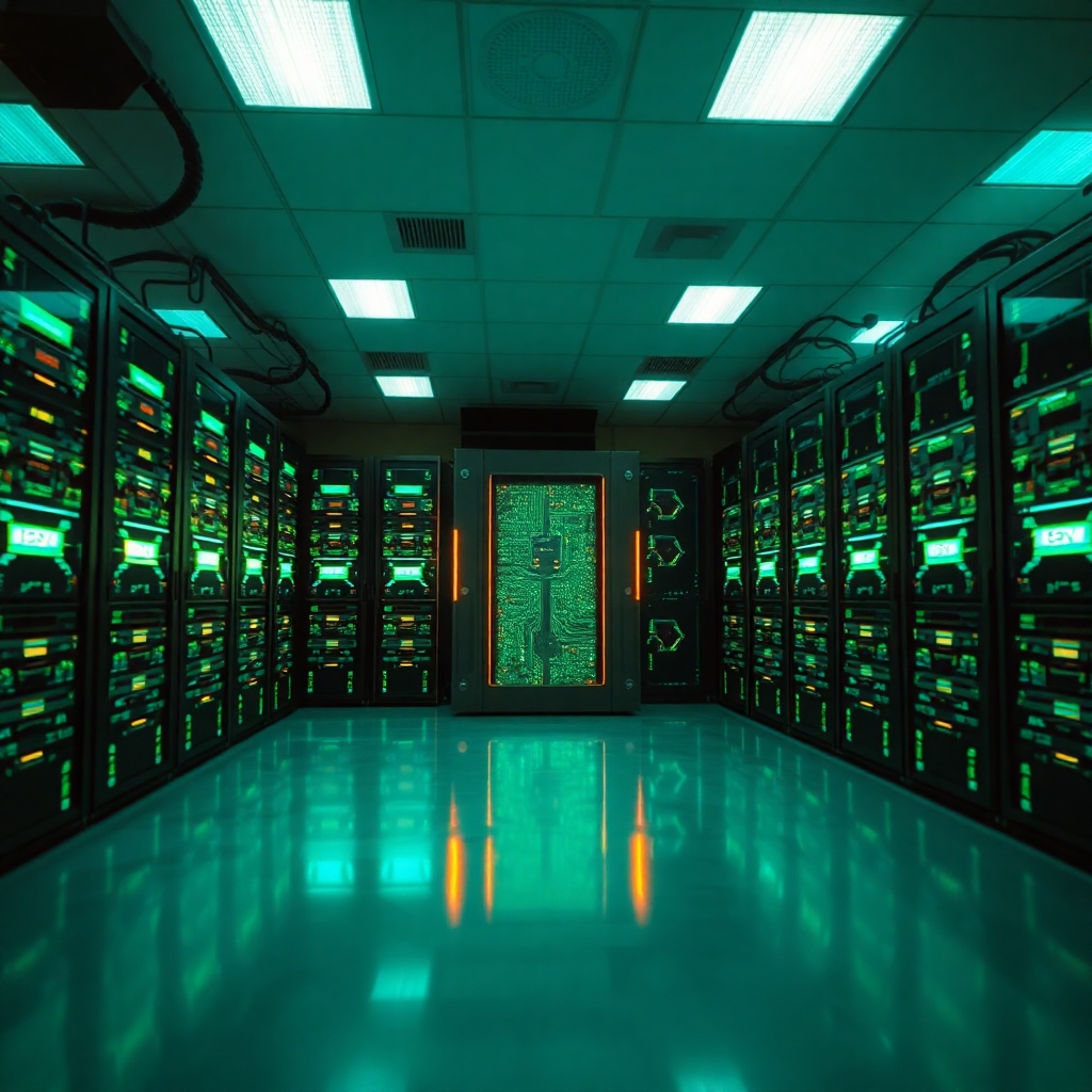 AI generated image of a data centre or HPC facility