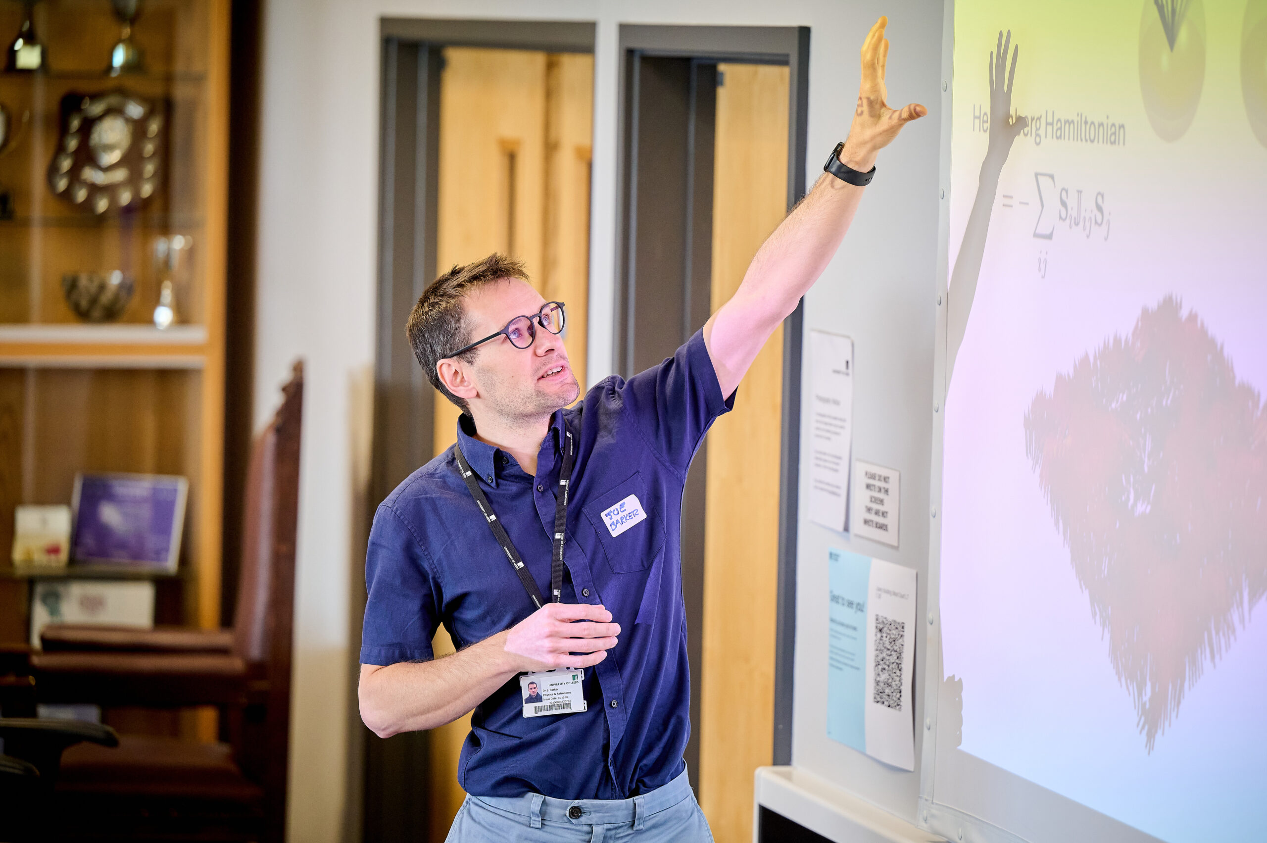 Lecturer explaining something