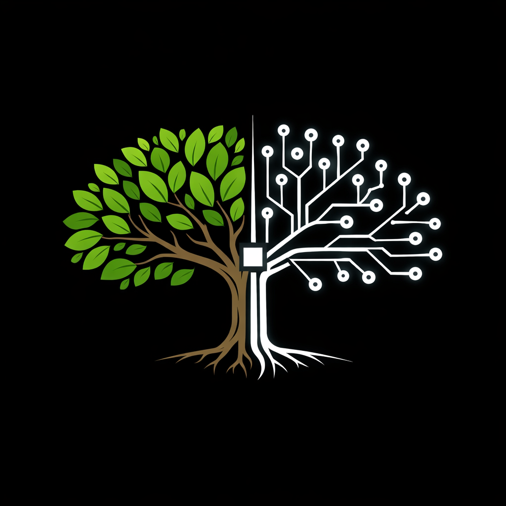 A tree changing into a computer network